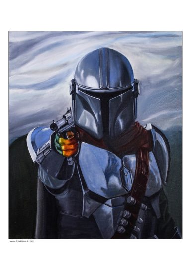 Armored Warrior with helmet and gun